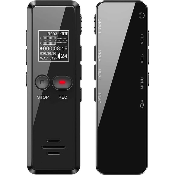 64GB, 1536kbps, Noise-Canceling, Instant Record, Voice Activation, MP3, Ideal for Lectures, Interviews & Meetings High-Def Voice Recorder