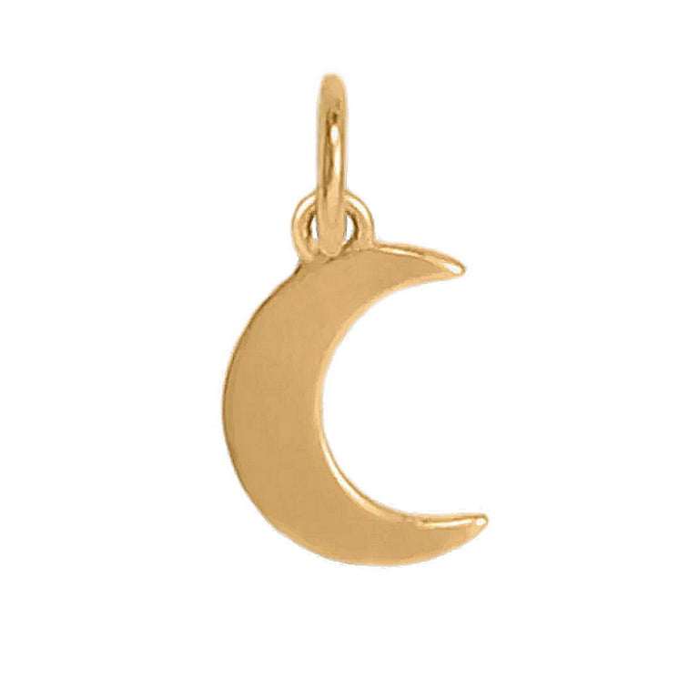 14k Yellow Gold Moon Charm with Clasp 6.5mm 14k Yellow Gold Moon Charm with Clasp 6.5mm