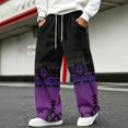 thumbnail image 2 of GrmtClth Mens Tribal Print Casual Sweatpants Lightweight Breathable Wide Leg Drawstring Bottoms for Festival Vacation S, 2 of 6