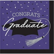 Creative Converting School Spirit Purple Graduation Paper Beverage Napkins, 108 ct.