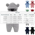 thumbnail image 3 of Fesfesfes Children's Solid Color Crawling Suit Boys Girls Thick and Warm Cute Ear Fleece Jumpsuit Long Sleeved Hooded Baby Hoodie(Green#2,0-3 Months), 3 of 6