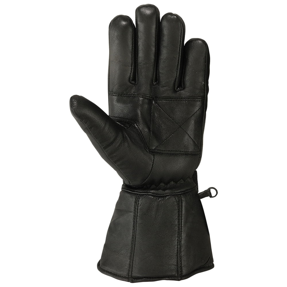 Men's Motorcycle Gloves Cold Weather Protective Motorbike Leather Glove  Black Medium 