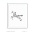 thumbnail image 2 of Unicorn Geometric Animal Origami Wall Art Black White Minimalist Print, 2 of 2
