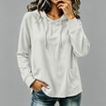 thumbnail image 2 of NominalSnug Hoodies for Women Fahion Hooded Sweatshirts Long Sleeve Hooded Pullover Top with Drawstring Pockets, 2 of 8