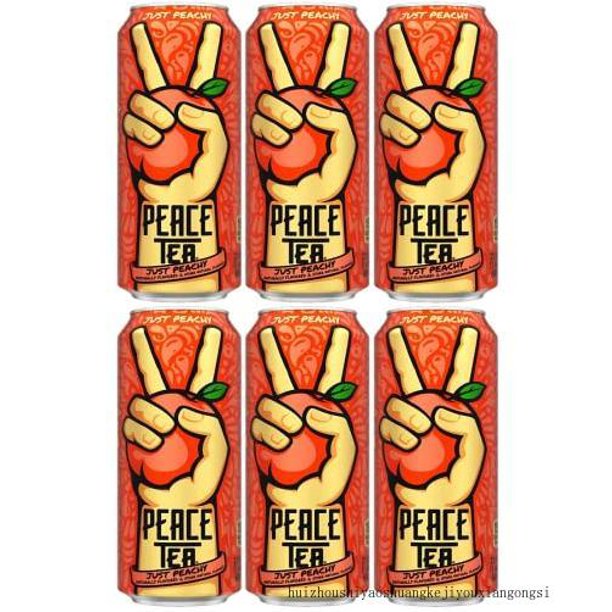 Peace Tea Just Peachy (Peach Iced Tea), 23Oz Cans, Pack Of 6