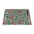 thumbnail image 1 of YFYANG Washable Heat-Resistant Placemats, 70% PVC/30% Polyester, Watercolor Floral Stripe Pattern Kitchen Table Mat, 12" x 18" 1 Pcs, 1 of 6