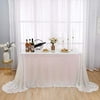 Kirsooku White Sequin Tablecloth Glitter Sparkly Iridescent Shimmer for Rectangle Table Cloth Decorations for Birthday Party Supplies Event Wedding Table Covers Table Skirt Decor