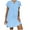 Light blue, variant on qucoqpe Summer Dresses for Women V Neck Short Sleeve Linen Midi Dress Casual Loose Beach Vacation Sundress