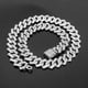 thumbnail image 1 of Cadena de eslabones cubanos para hombre, collar cubano de plata con diamantes ostentosos, joyería de Hip Hop con caja de regalo para mujeres de 20cm, 1 of 5