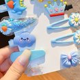 thumbnail image 4 of Juego de 14 Uds. De horquillas para el pelo para niñas, pinzas para el pelo con patrón de dibujos animados de frutas y flores de princesa coloridas, 4 of 5