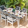 thumbnail image 2 of Farmhouse Rooster Table Cloths for 3 Foot Rectangle Tables, Country Watercolor Flowers Black Plaid Patio Waterproof Elastic Fitted Tablecloths, Washable Rectangular Table Cover for Camping, 2 of 8