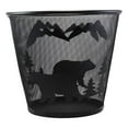 thumbnail image 3 of Rustic Black Bears By Pine Trees And Mountains Metal Wire Waste Basket Trash Bin, 3 of 3