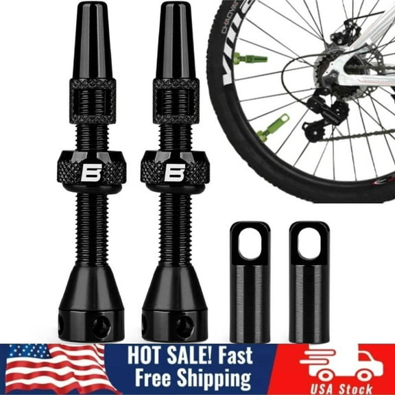 Tubeless Presta Valve Stem 44 mm, Presta Valve Stem Kit with Valve Stem Caps