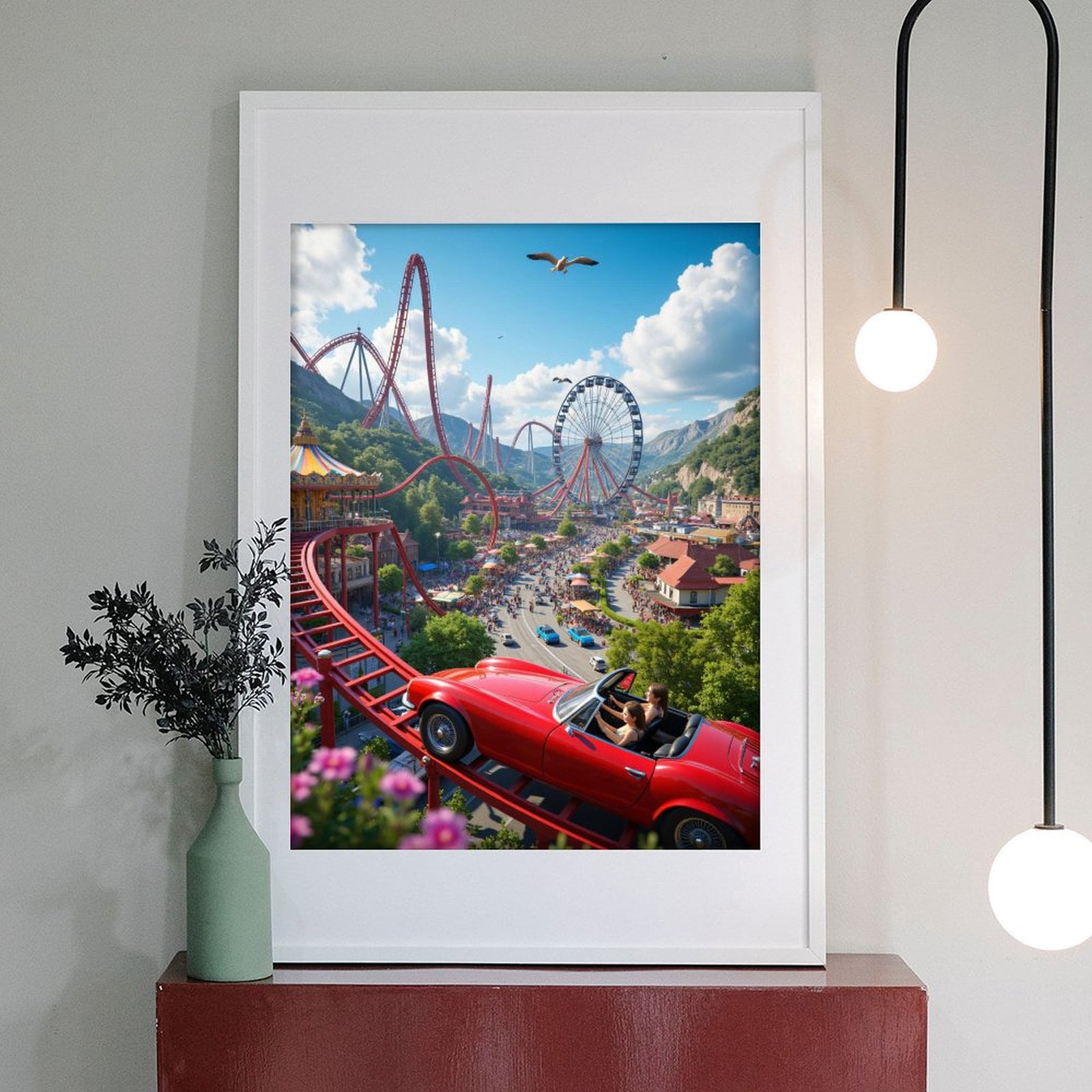 Diamond Art Kits for Adults - 5d Roller Coaster Adventure Scene Diamond Painting for Adults, Diamond Art for Adults Beginners, Diamond Painting Kits for Adults for Home Wall Decor