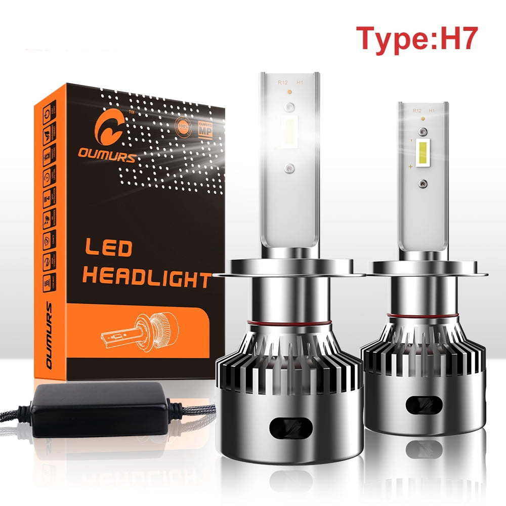 Light Moses H7 LED Headlight Bulbs 360-Degree Elite 6,000K Sky White 8,000lm Super Bright 70W Headlight Conversion Kits 