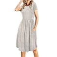 thumbnail image 1 of Vestido Simier Fariry Summer hasta la rodilla para mujer, marrón, 1 of 4