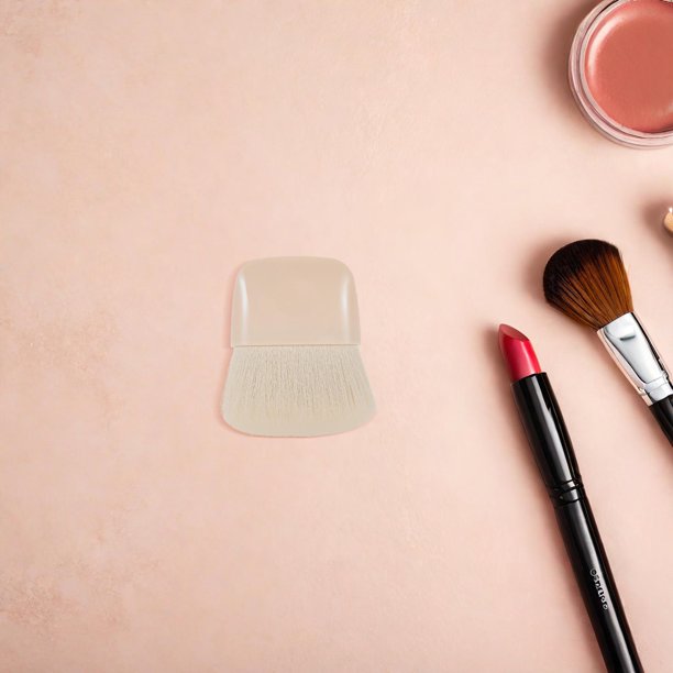 WASHWEPE Brocha De Maquillaje Beige Ultrasuave Para Polvo Y Rubor Compacto Para Retoques De Viaje