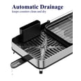 thumbnail image 3 of Kitsure Dish Drying Rack, Expandable Stainless Steel Dish Rack for Kitchen Counter with Auto-Drain Board, Cutlery Holder and Non-Slip Feet, 16.1-26.0" L x 12.1" W, Black, 3 of 8