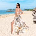 thumbnail image 6 of FORMRS Womens Long Sarong Beach Wrap Semi-Sheer Bikini Skirt Bathing Swimsuit Cover Up, Forest Pattern, 6 of 7