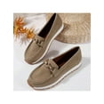 thumbnail image 2 of Womens Wedge Slip-On Loafer Shoes Flat Round Toe, Low Heel, Soft Bottom, 2 of 9
