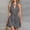 Gray plus size boho dress a1, variant on Uscallm Women Plus Size Halter Tie Flowy Boho Mini Dress Casual Beach Vacation Swing A-Line Sleeveless Summer Sundress, White S
