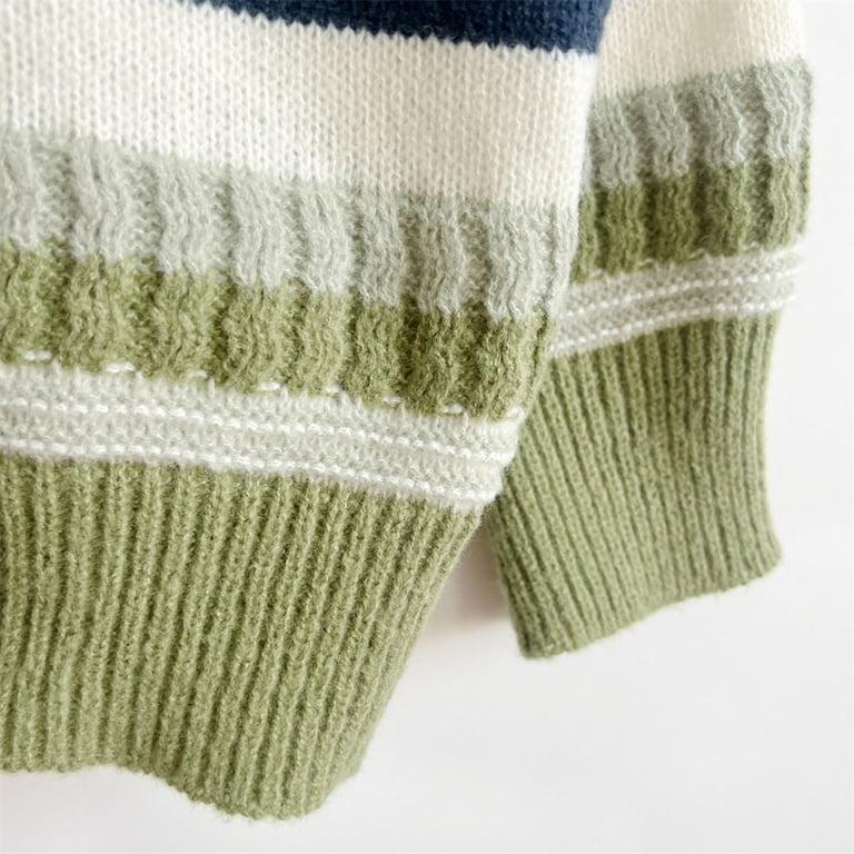 Fashion Stripe Round Neck Knitting Sweaters Fashion Stripe Round Neck Knitting Sweaters