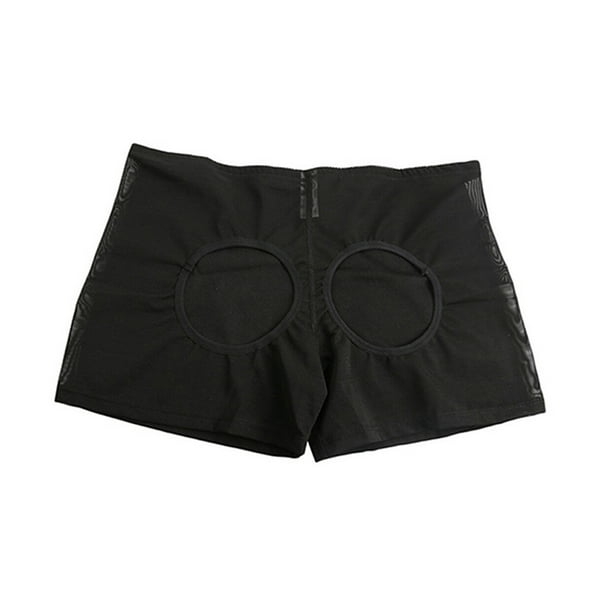 Panty de levantador de glúteos para mujer Panty de nalgas abiertas Encantador Pantalones cortos eróticos huecos Ropa interior de lencería, Negro, XL Inevent XX0123-04B