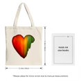 thumbnail image 3 of Vibrant Heart Design Tote Bag - Red Yellow Green Sections on Canvas Perfect for Shopping Travel & Parties Reusable & Stylish, 3 of 4