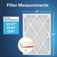 thumbnail image 2 of 24x30x1 AC Furnace Air Filter, MERV 11, MPR 1000, Micro Allergen Defense, 3-Month Pleated 1-Inch Electrostatic Air Cleaning Filter, 6 Pack (Actual Size 23.81x29.81x0.81 in), 2 of 2