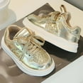 thumbnail image 5 of HXWCHs Girls' Everyday Sneakers Lightweight Cushioned Casual Shoes with Flexible Sole for Kids5.5-6 Years Gold, 5 of 6