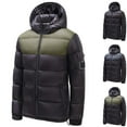 thumbnail image 2 of guisaled Mens Hooded Down Jacket Water Resistant Windproof Puffer Jacket Full Zip Up Lightweight Warm Winter Coats wiht Pockets, 2 of 3