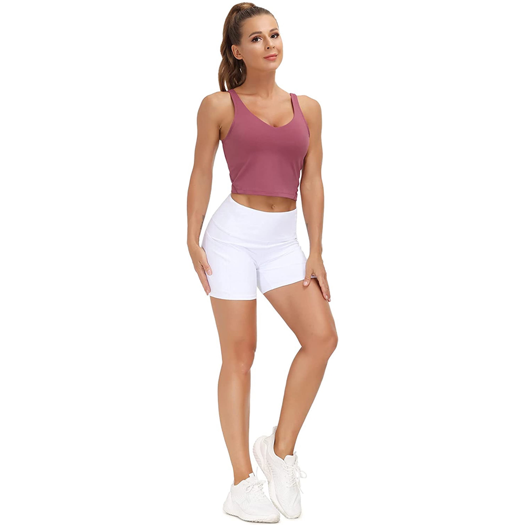 Longline Sports Bras for Women High Impact Full Coverage Cute Sports Bra  for Yoga Gym Padded Crop Workout Tank Tops : Buy Online at Best Price in  KSA - Souq is now
