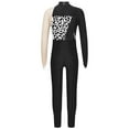 thumbnail image 4 of Sxiwei Ice Skating Training Bodysuit for Girls Gymnastic Jumpsuit Metallic Patchwork Figure Ice Black 8, 4 of 7