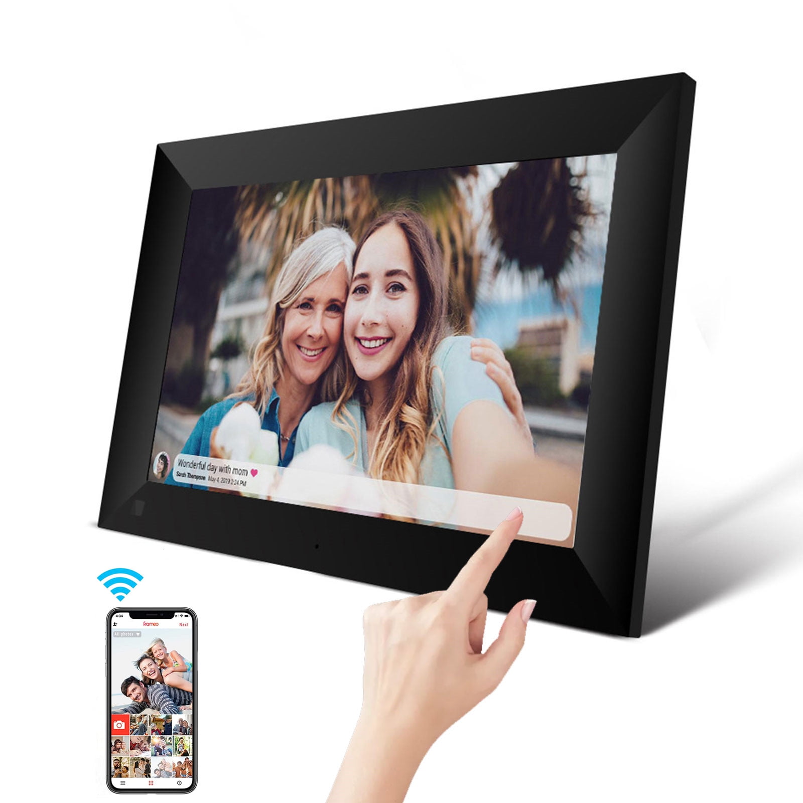10 1 Wifi Digital Photo Frame With Automatic Slideshow And 16gb Built In Memory 1280 X 800 Resolution 16 9 Aspect Ratio Walmart Com Walmart Com