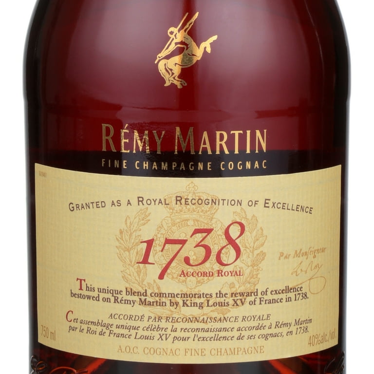 Remy Martin 1738 Accord Royal Cognac, 750ml Glass Bottle, 40% ABV