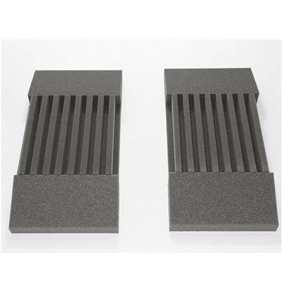 2 Pack - Decorative Acoustic Panels Studio Soundproofing Foam Wedges Wall Panels provide Baffle Kit 3" X 12" X 24" Made in Usa