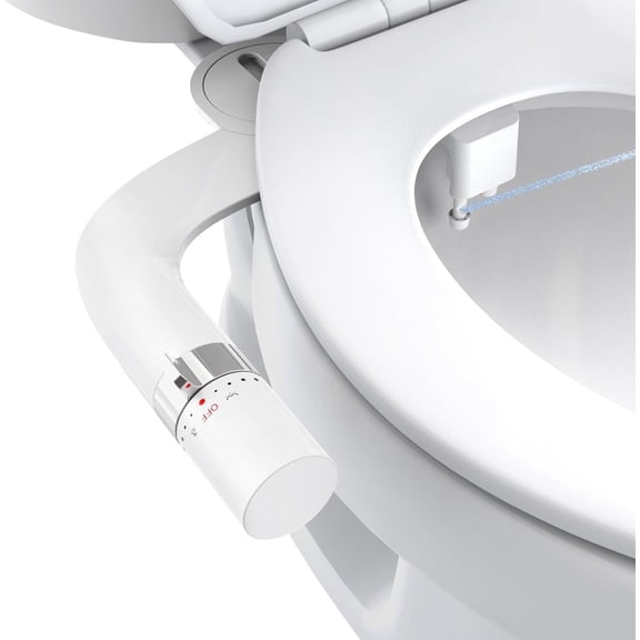 Bidet Attachment for Toilet, Dual Nozzle Bidet Toilet Seat, Non- -Thin Bidets for Existing Toilets, Rear/Feminine Wash with Adjustable Water  (White)