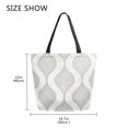 thumbnail image 5 of FORMRS Womens Canvas Tote Bag with Zipper Inner Pocket Shoulder Handbag, Light Gray Pattern, 5 of 7