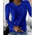 thumbnail image 1 of Ropa de moda elegante de encaje para mujer, ropa de calle informal, camisetas sólidas para mujer, camiseta Y2k, Tops Vintage, 1 of 4