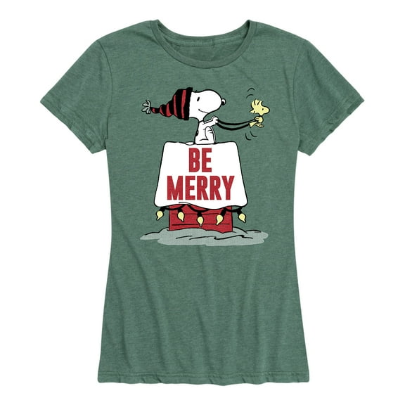 Peanuts - Be Merry - Women's Short Sleeve Graphic T-Shirt