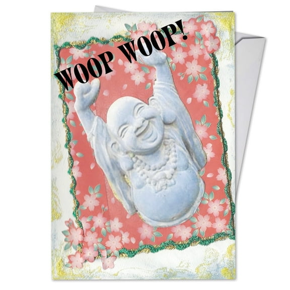 C4005CGG Humorous Congratulations Greeting Card 'Woop Woop' with Envelope by NobleWorks