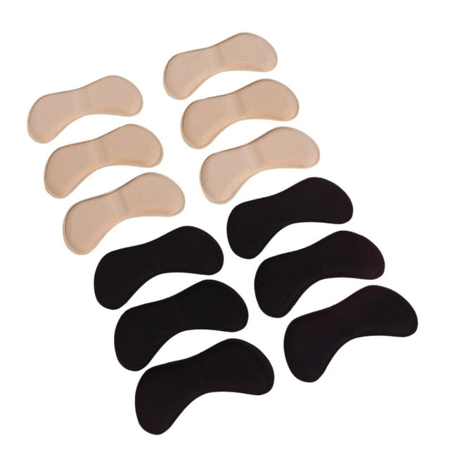 6 Pairs Self Adhesive Heel Pads Grips Liners Shaped Sponge Back Heel ...