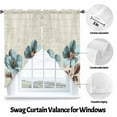 thumbnail image 3 of Victorian Style Swag Curtain Valance for Windows, Blue Retro Poppy Flower Plant Window Treatments Short Swag Topper for Kitchen Windows Bathroom Bedroom, 36"x36", 3 of 8