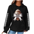 thumbnail image 2 of Mceream Womens Game Day Sweatshirt Football Long Sleeve Shirt Knit Print Crew Neck Rugby Pullovers Casual Game Day Fan Pullover Top Black S, 2 of 5