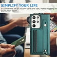thumbnail image 2 of ELEHOLD for Samsung Galaxy A13 4G, Wallet Case with Credit Card Slots，Rugged Hybrid Shockproof PU Leather Wristband Kickstand Anti-Scratch Case Cover, green, 2 of 5