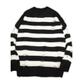 thumbnail image 3 of Suéteres de rayas Punk Unisex para mujer, Jersey suelto de gran tamaño con agujeros, ropa de calle Harajuku, Invierno, 3 of 3