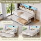 thumbnail image 3 of Sofá Cama con Nido y Cabecera con Almacenamiento, Convertible de Individual a King Size,Tapizado con Estación de Carga y Luces LED, Ideal para Sala o Dormitorio, 196 x 112.5 x 107 cm, Blanco, 3 of 8
