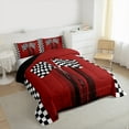 thumbnail image 3 of Feelyou Modern Racing Car Boys Bedding Comforter Set, Buffalo Checkered Flag Twin Comforter Sets, Extreme Sports Reversible Bedding Set, Breathable Home Decor, 2-Piece, 3 of 8