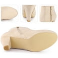 thumbnail image 3 of Unique Bargains Women's Platform Round Toe Chunky Heel Ankle Boots Beige 7.5, 3 of 7