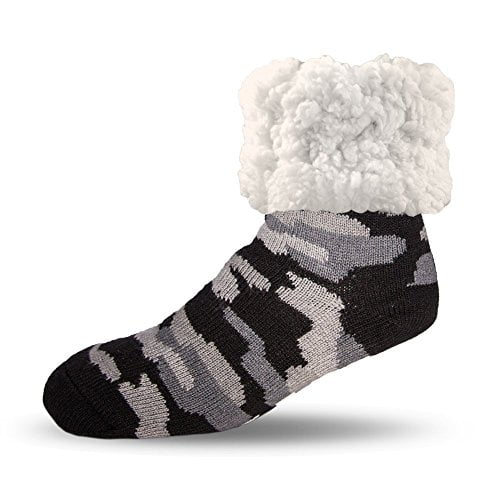 Pudus adult regular cozy winter classic slipper socks with grippers